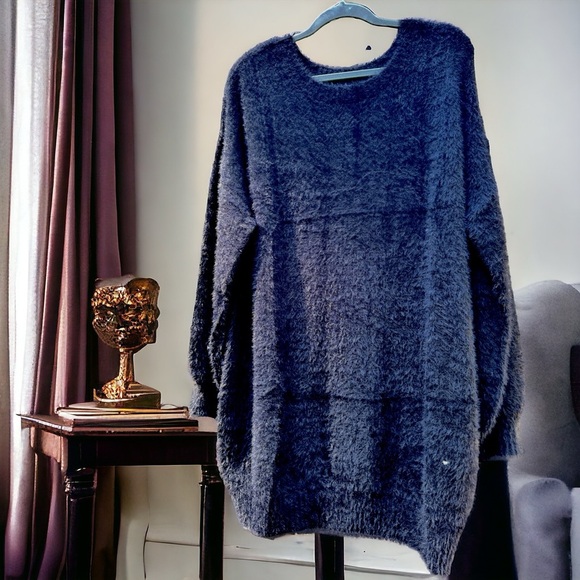 NEW Oversized Black Soft Sweater Size XL - Perfect for Chic Comfort - Picture 7 of 10